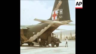 SYND 30/9/70 AMERICAN RELIEF SUPPLIES ARRIVE IN JORDAN