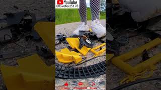 Girl Destroyed Large Excavator