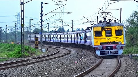 Superb Speedy Fast EMU Train Negotiating Huge Curve & Skip Furiously Back to back | Eastern Railways