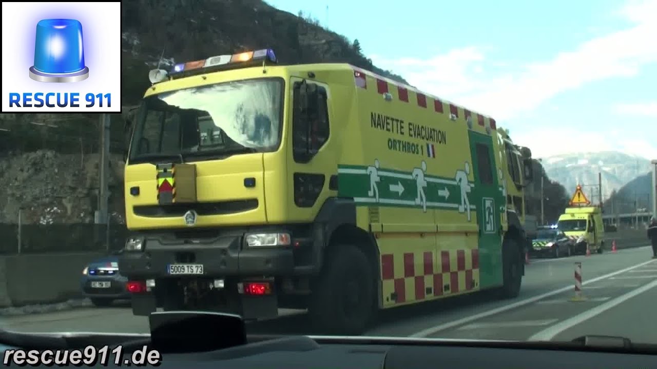 Tunnel fire response // Départ incendie tunnel - véhicules spéciaux GEF/SDIS 73