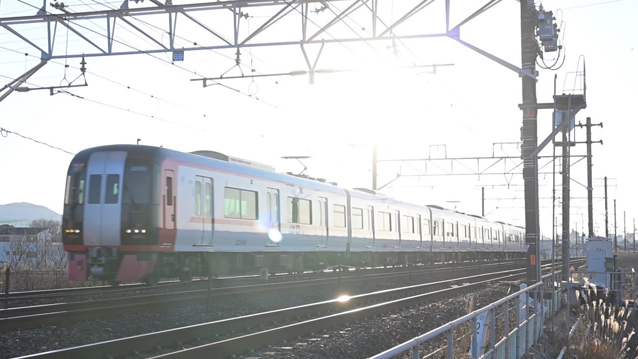 名鉄2200系(2210F)特急岐阜行き 名古屋本線伊奈〜豊橋(豊川放水路)警笛