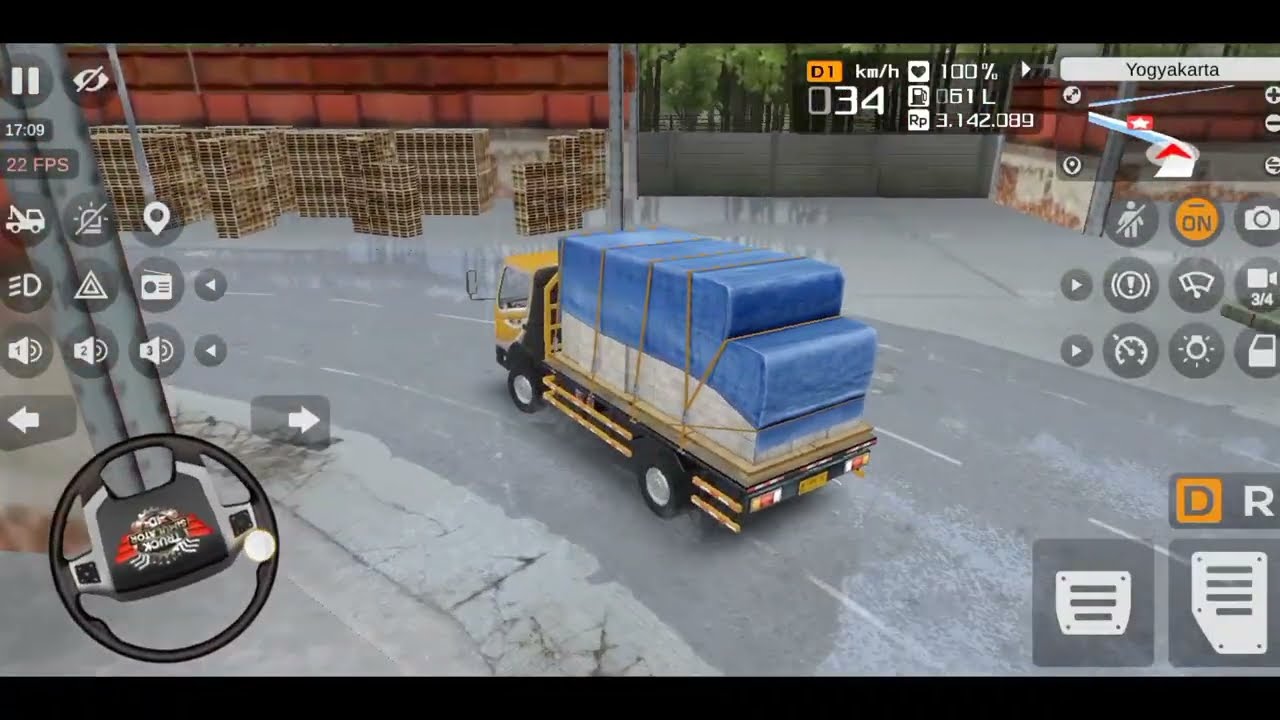 Construction project cargo transport truck simulator drive | bricks cargo transport truck driving