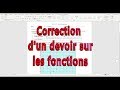 Correction d'un devoir sur les fonctions niveau seconde bac pro