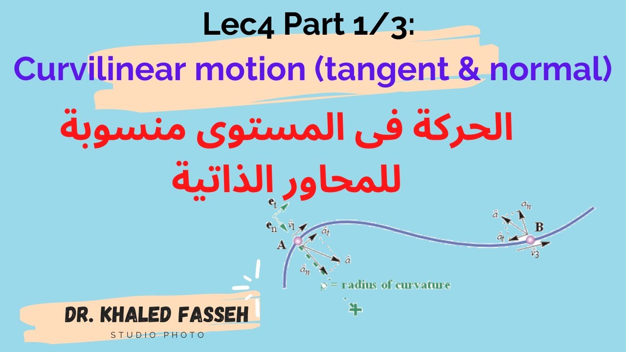 Lec4 part 1/3: Curvilinear motion (tangent & normal) الحركة فى المستوى ...