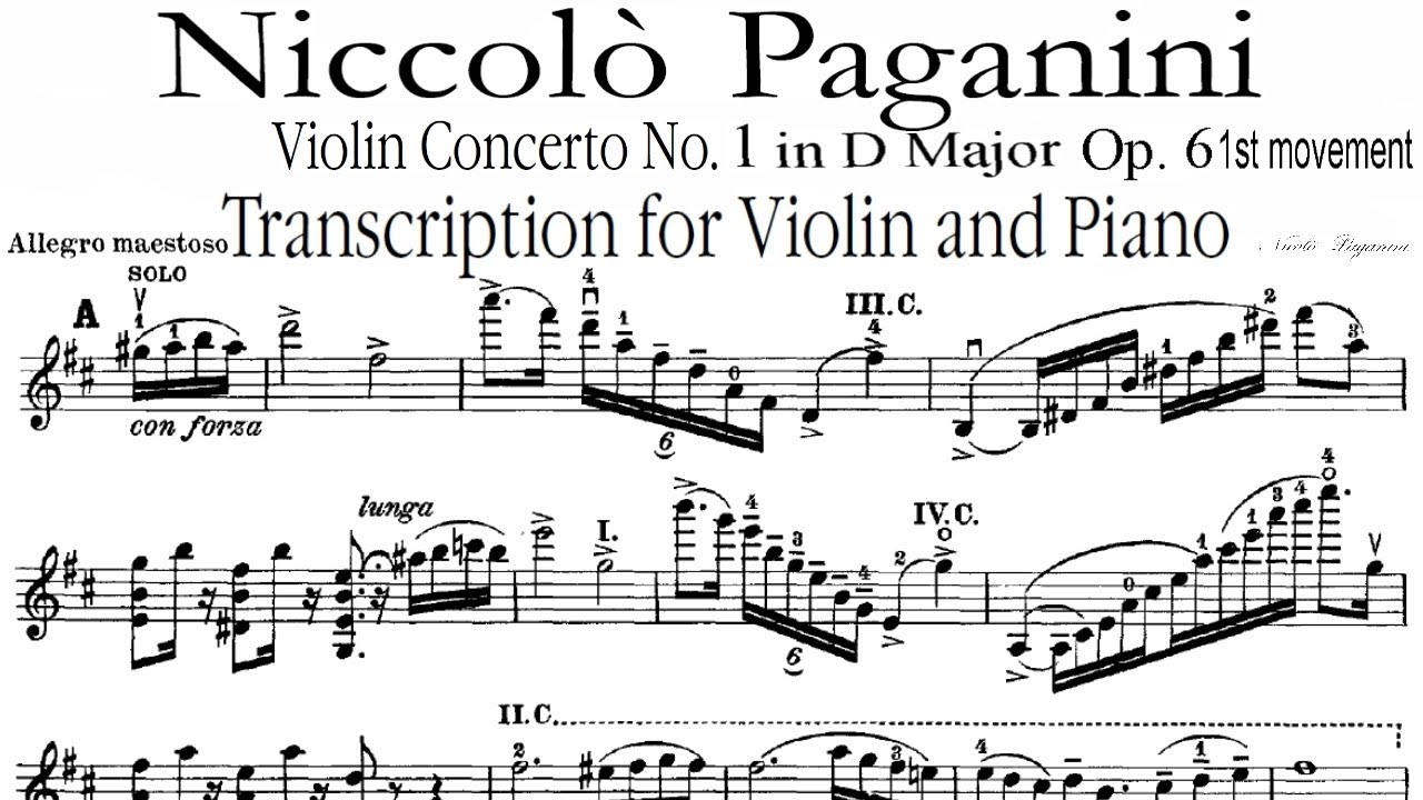 Концерты паганини скрипка. 1 Концерт Паганини. Niccolo Paganini Violin Concerto. Niccolo Paganini Violin Concerto Ноты. Паганини Соната 1 Ноты.