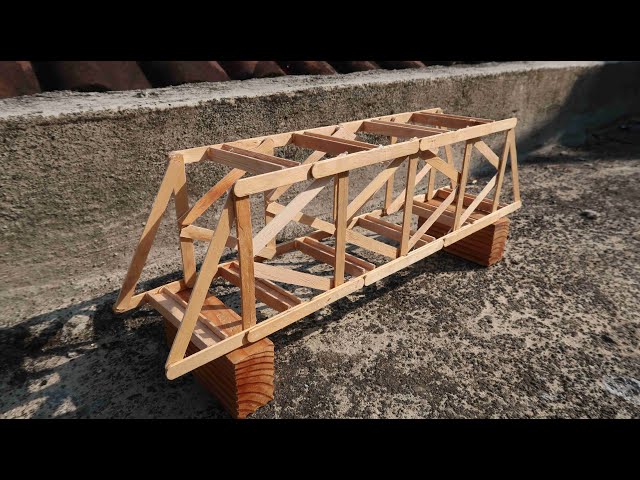 DIY - K truss bridge using popsicle sticks class=