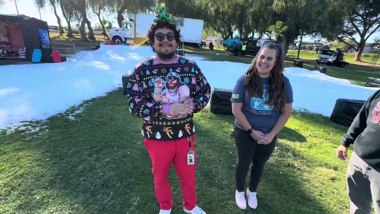 Snow Day at Lindo Lake, Lakeside, California.