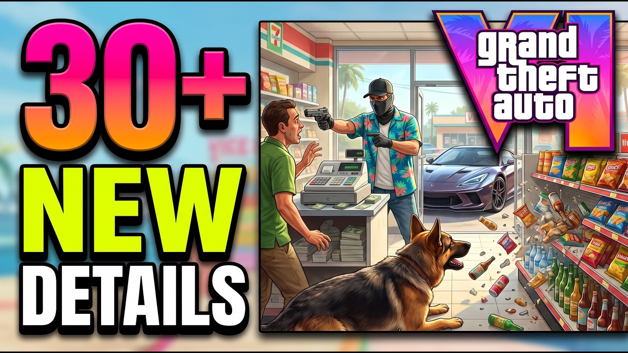 Video thumbnail for 30+ NEW GTA 6 Details — Robberies, Physics, Dogs & MORE