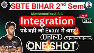 sbte bihar 2nd sem math-A B C |Unit-1 Integration One Shot| H2O STUDY| Shubham Sir| screenshot 3