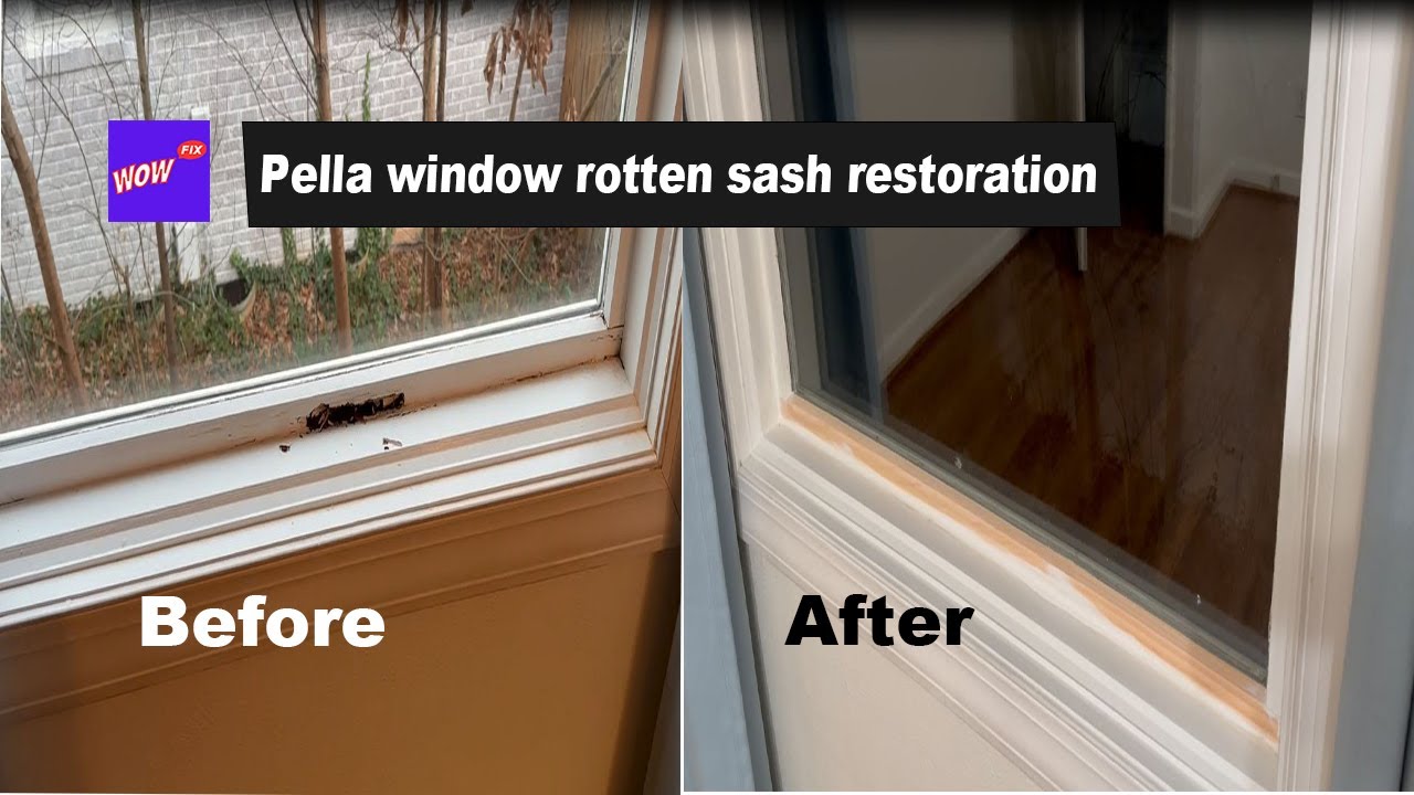 Pella window rotten sash restoration - YouTube