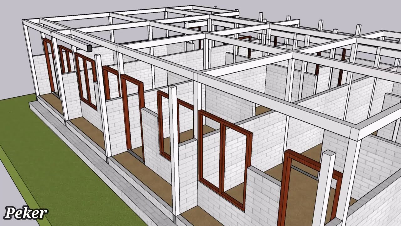 Desain Kontrakan/ kosan minimalis 1 kamar 3 x 9 m, ada ruang tamunya