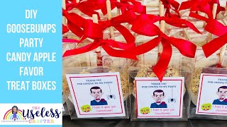 DIY Box Party Favor Boxes | Candy Apple Favors | Cricut Print and Cut Labels | The Useless Crafter