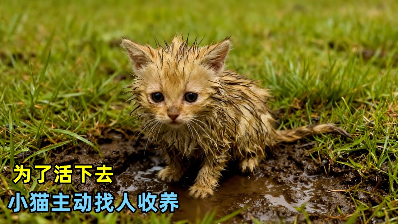 小猫为了活下去主动找人收养，结果洗干净后，网友连称捡到宝了