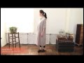 竹布タックワンピース