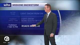 Enough snow to make roads slick