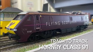 Trash to Track. Episode 93. Hornby class 91 CD motor upgrade.