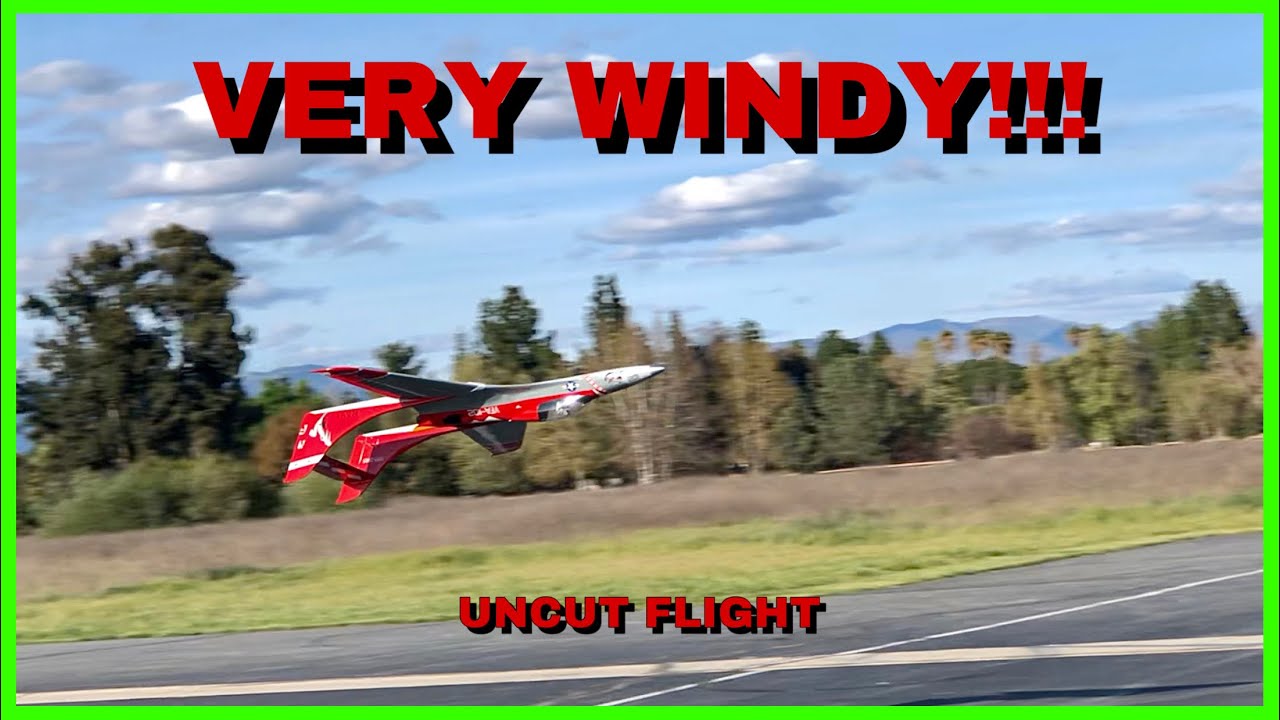 FAST 200MPH RC JET IN CRAZY WIND (*UNCUT*)