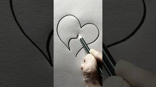 Drawing Cat and Dog from One line Art #aram_nabeel #shorts