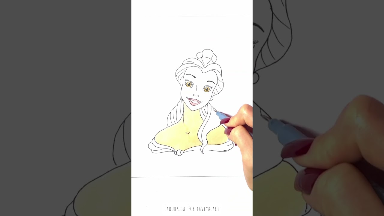 ✨ Explore the Magic💥Step-by-Step Disney Princess Belle Drawing Tutorial 🎥