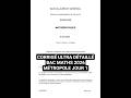 Corrigé ultra détaillé Bac Maths 2026 Métropole Jour 1 | Spécialité Terminale