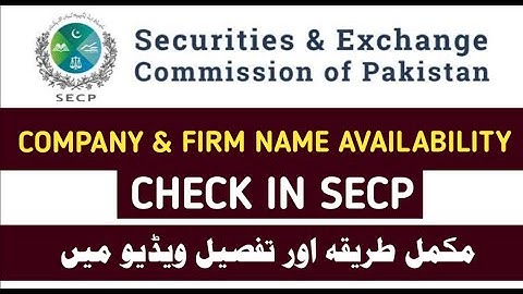 How to Check Company/Firm Name Availability Check in SECP II SECP NAME AVAILABILITY