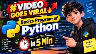 🐍 Python Basics in Just 5 Minutes! | Python Programming for Beginners 🚀 | Learn Python #Shorts