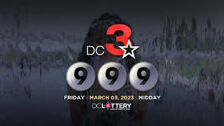 DC LOTTERY Midday 03/03/2023