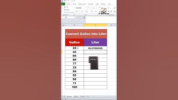 CONVERT Gallon into litters in Excel 🔥 | Excel for Fresher | #excelformula #shorts @ITSoftwares