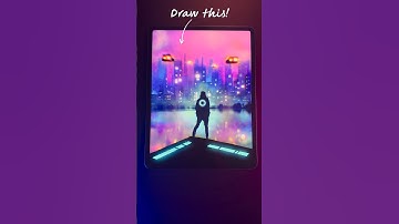 Easy Step By Step Beginners Procreate Tutorial: Paint Sci Fi Landscape Art #shorts #procreate #art