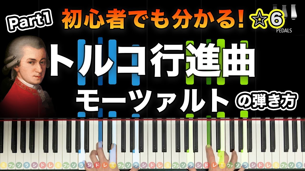 「トルコ行進曲」モーツァルト 【初心者でも分かる！ピアノの弾き方】 Part1 楽譜無料