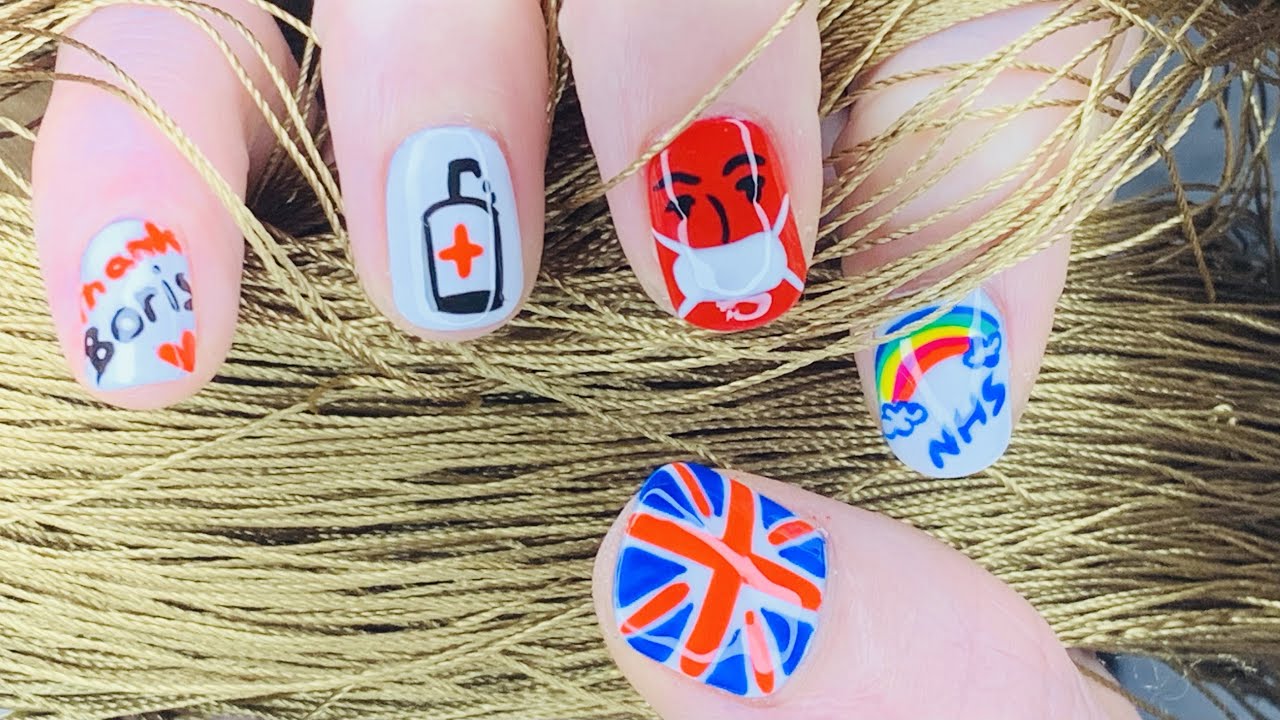 Covid19 Nail Design Nails Art Thanks to the NHS ️ YouTube