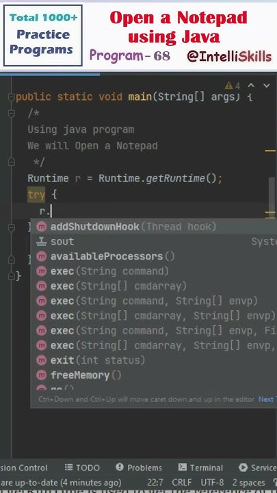 Open a Notepad Java | 1000 Java Short Program | #Shorts #java #coding ...