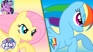 🌈 My Little Pony Harmony Quest 🦄 Applejack Rainbow Dash Rarity and Pinkie Pie Play Mini Games