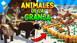 Construí una GRANJA DE ANIMALES en MINECRAFT ❄️🦌