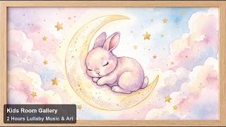 Kids Room Art: Bunny Sleeping on Crescent Moon | 2 Hours Nursery TV Art screenshot 4