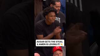 Amen HYPED after Ausar GAME-WINNING steal 🙌❤️ #amenthompson #ausarthompson #nba #basketball #pistons