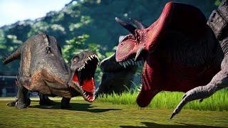 Scorpios Rex (E750) Vs Ultimasaurus | Fight & Breakout  Jurassic World Evolution (4K)