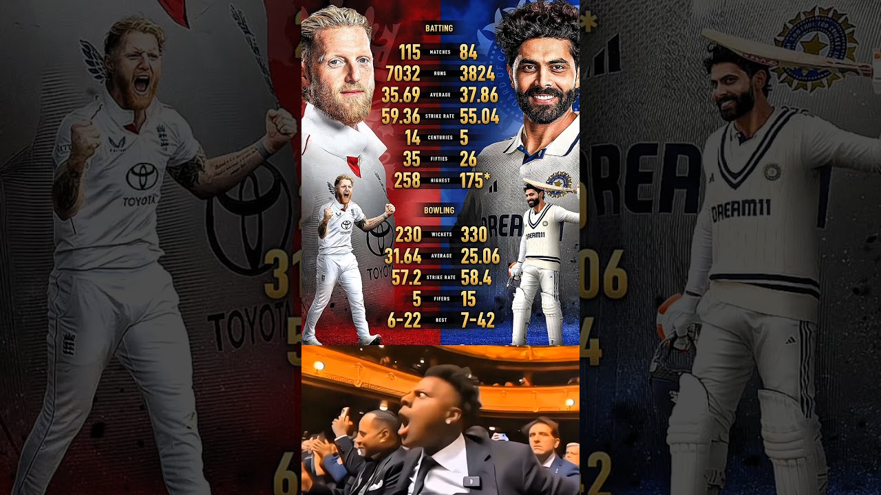 Ben Stokes Vs Ravindra Jadeja Batting & Bowling Comparison..🏏🔥