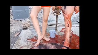 Woman Slaughter Animal Woman Butcher
