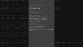 datetime module usage #python #showcase