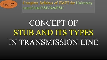 Concept of Stub Matching and Types in Transmission Line |  EMFT | R K Classes | Lec 37 |