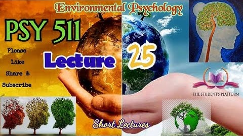 PSY511 || Lecture 25 || Environmental Psychology || Short Lecture || VU Lectures