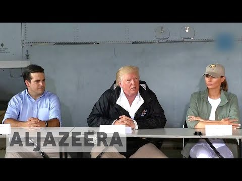 Trump praises himself in first visit to storm-torn Puerto Rico