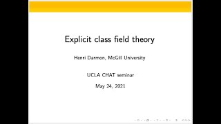 CHAT - Darmon, Modular functions and explicit class field theory