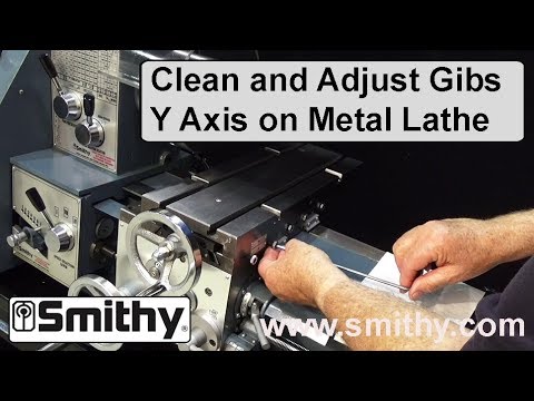 How to Clean and Adjust Gibs (Y Axis) on Metal Lathe - Granite Combo Machine Cross-feed