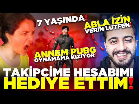 7 YAŞINDA Kİ TAKİPÇİME ANNESİNDEN İZİN ALARAK HESAP HEDİYE ETTİM! (ÇOK TATLI) PUBG Mobile