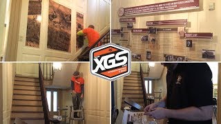 Xgs Stone Academy Suspended Wire Display & Vinyl Wall Wrap