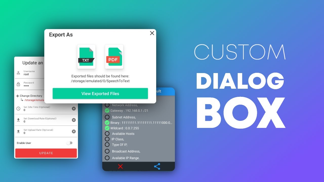 dialog box คือ  Update New  Android Custom Dialog | Customize a Popup Dialog Box | Android Studio Tutorial 2021