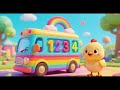 Baby Chick and Toy Bus Rainbow Numbers | Nursery Rhymes & Kids Songs