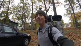 Slacklining 100ft line in the rain!